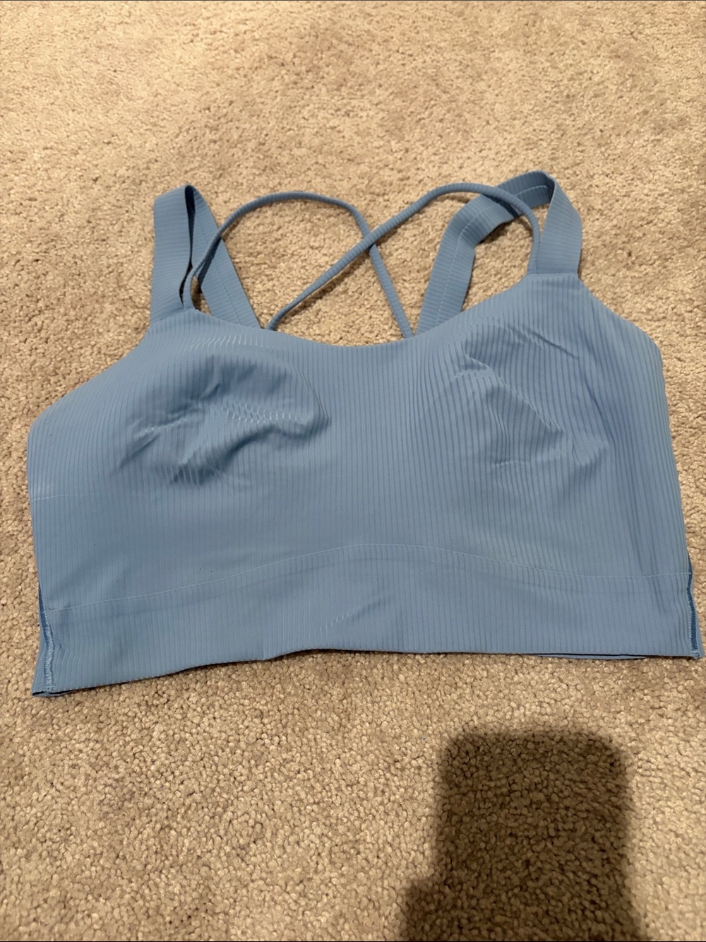 lululemon athletica Light Blue Ribbed Crossback Bralette